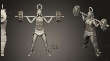 Muscle girl stl model for CNC
